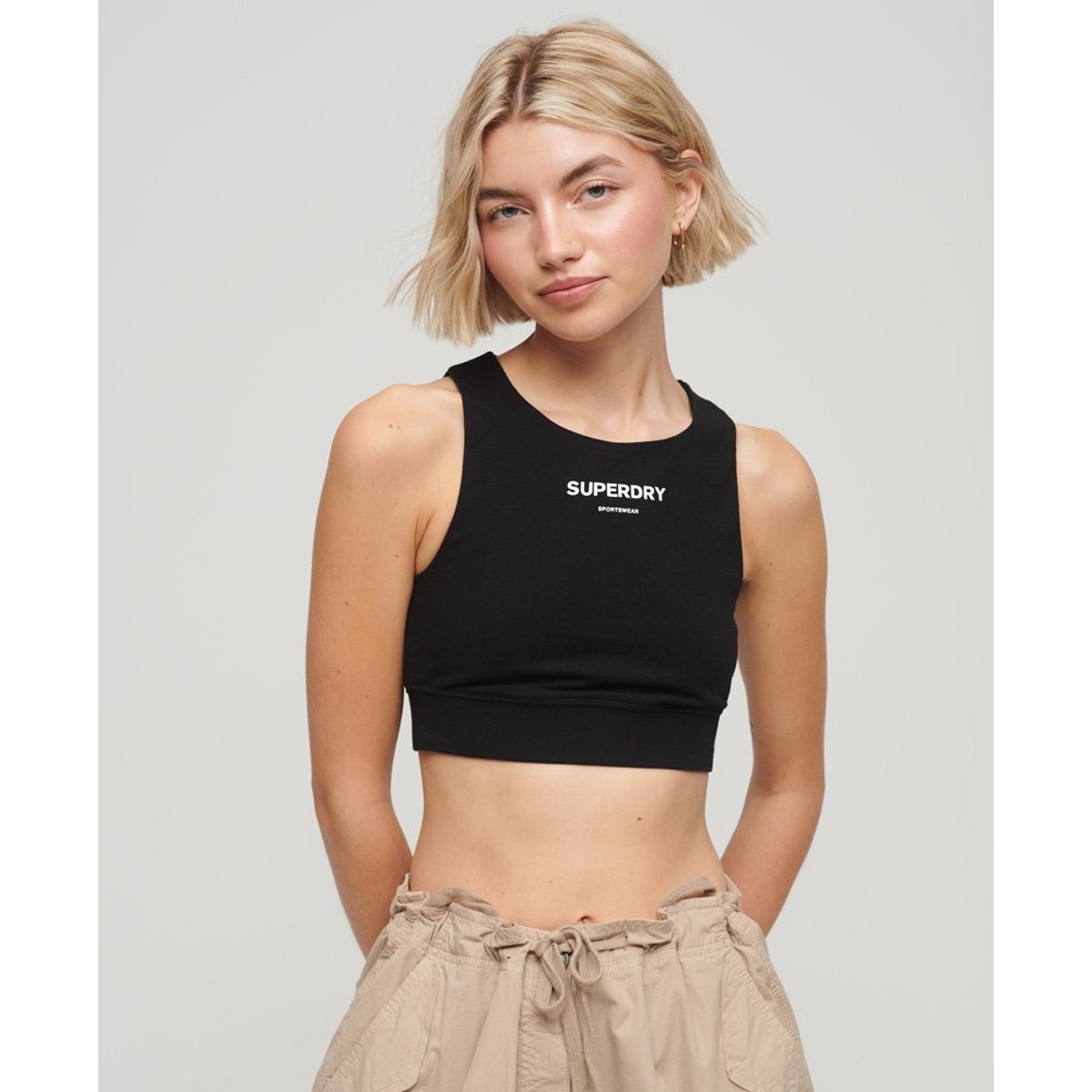 Brassière de sport Core noir/blanc, SUPERDRY