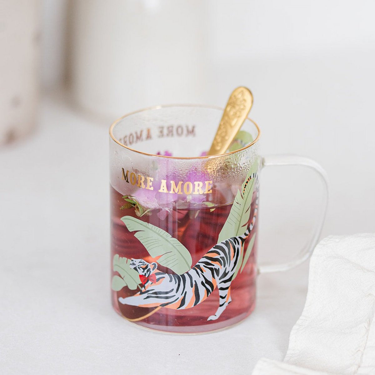 Mug en verre Tigre multicolore, YVONNE ELLEN