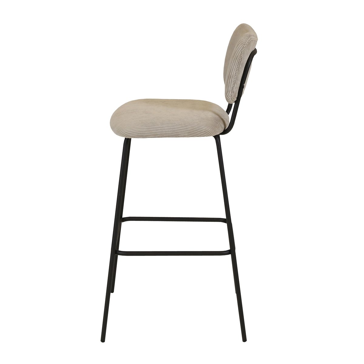 Chaise de bar velours côtelé  SEMA gris clair, ZAGO
