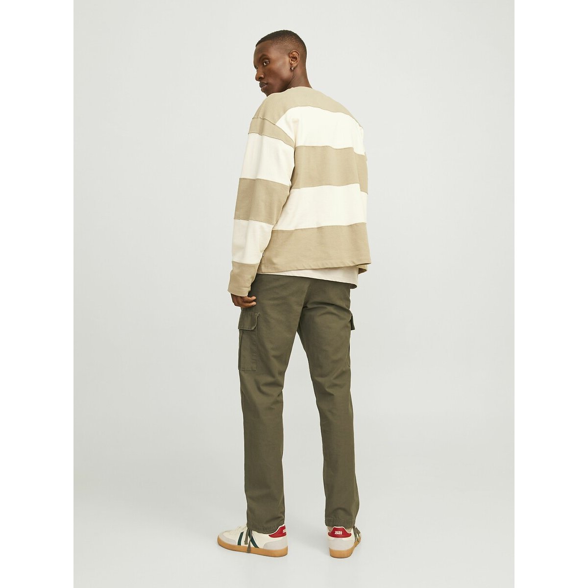 Pantaloni cargo con fondo stretto verde kaki, JACK & JONES