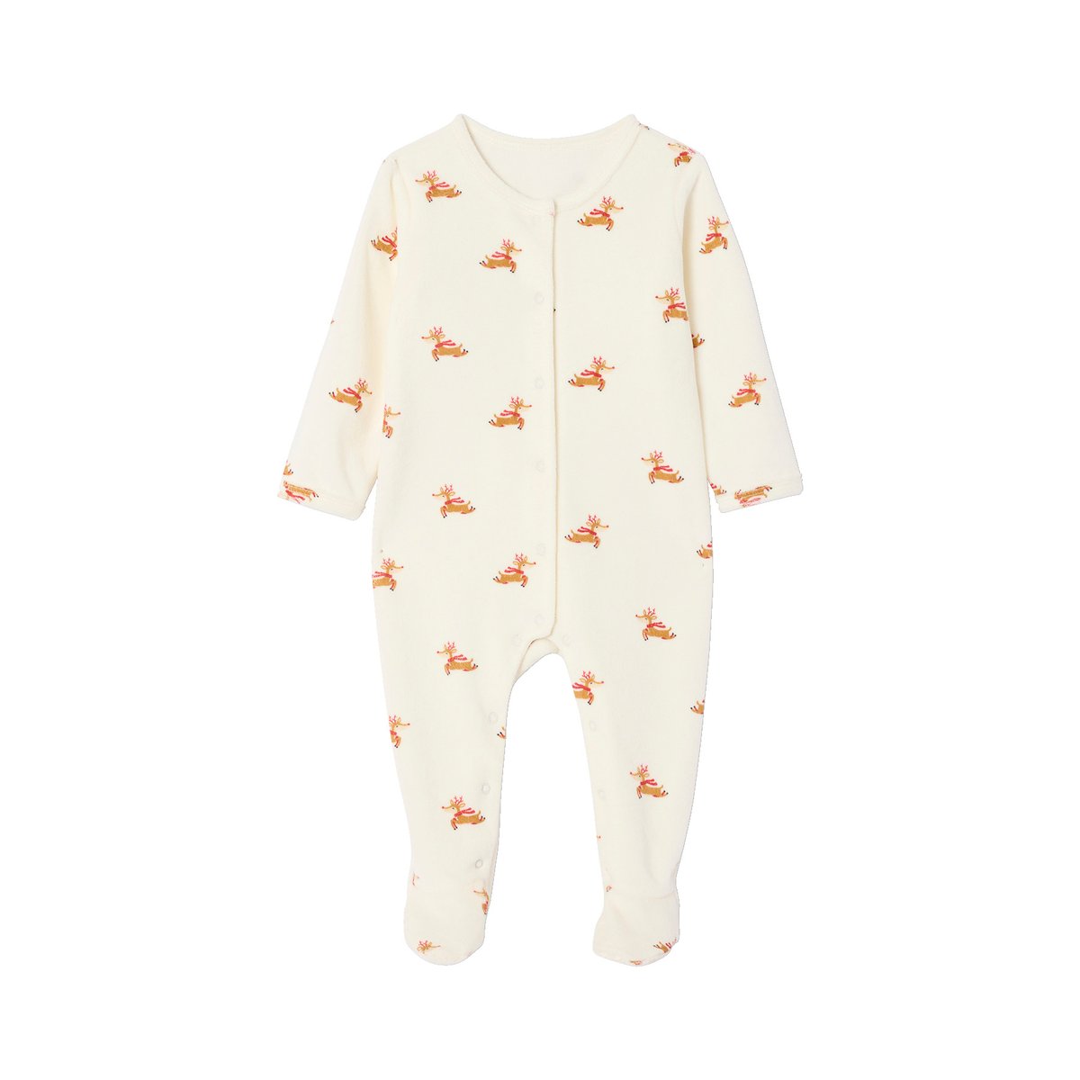 Ensemble bébé noël pyjama bonnet mixte capsule fratrie écru, ENVIE DE FRAISE