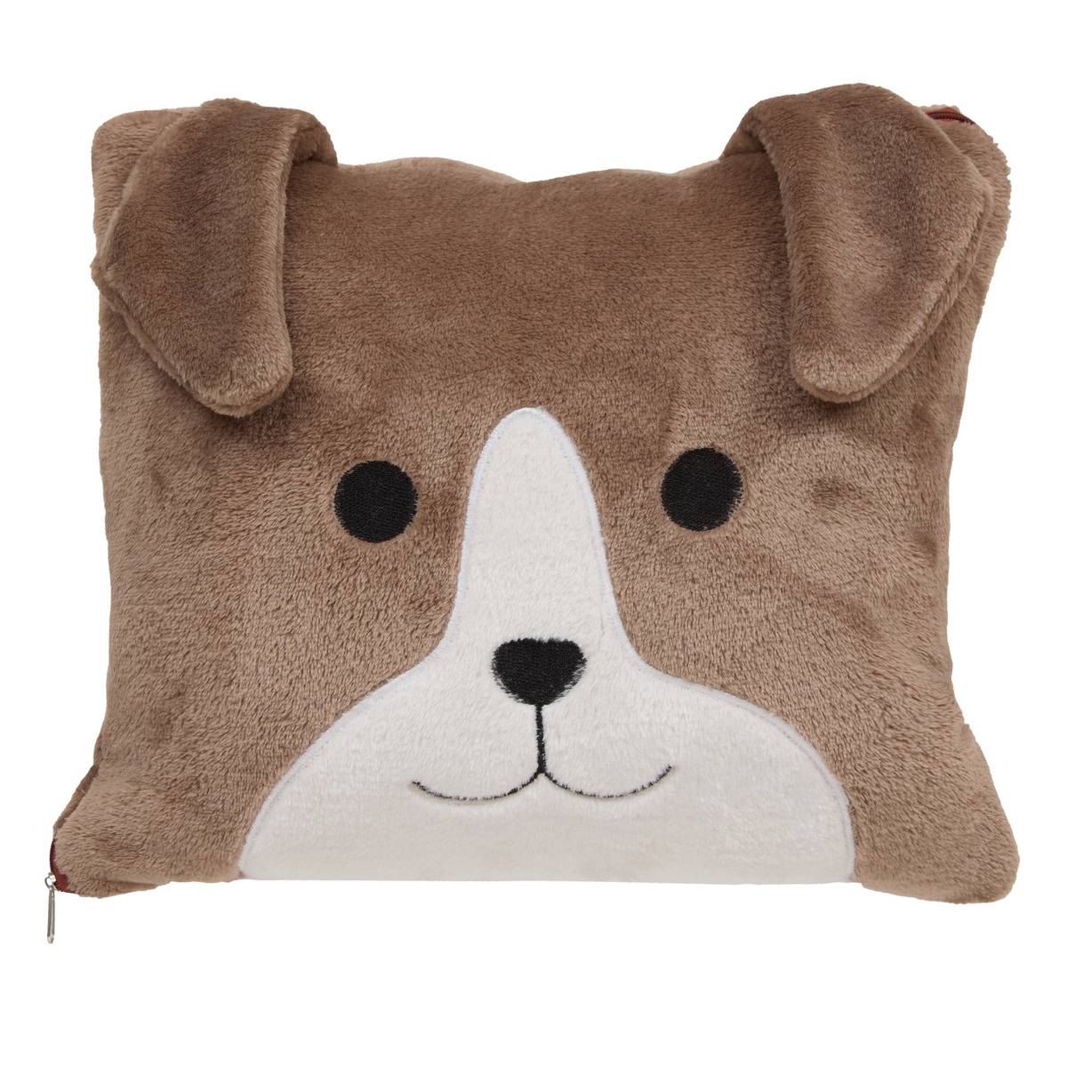 Plaid coussin Adrez 100x150cm marron, ATMOSPHERA FOR KIDS