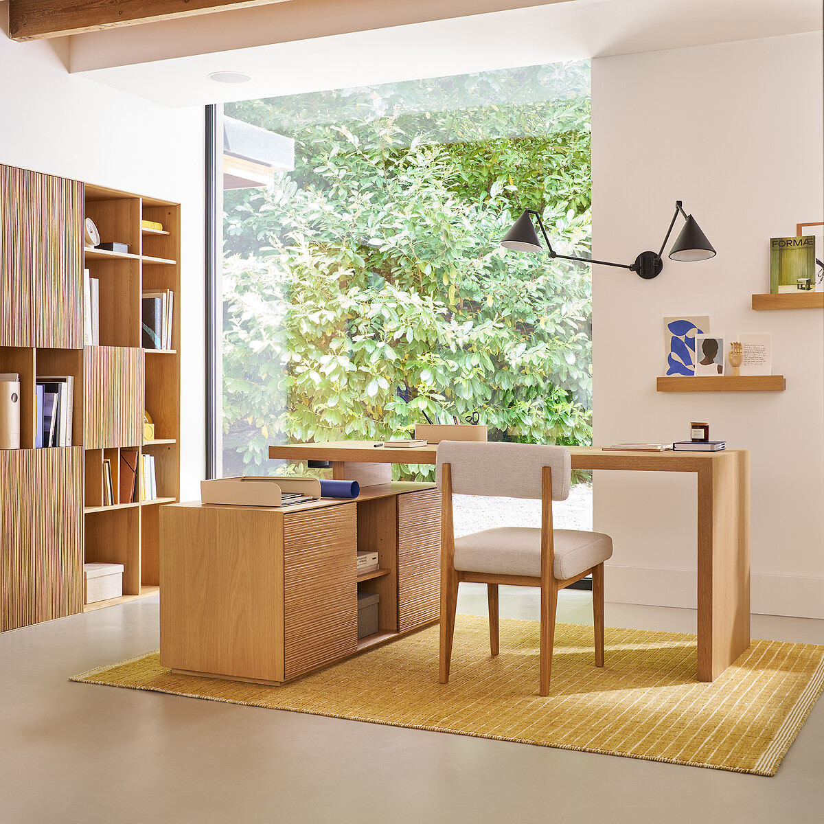 Plateau de bureau chêne et plaqué L175, Mikube chêne naturel, AM.PM