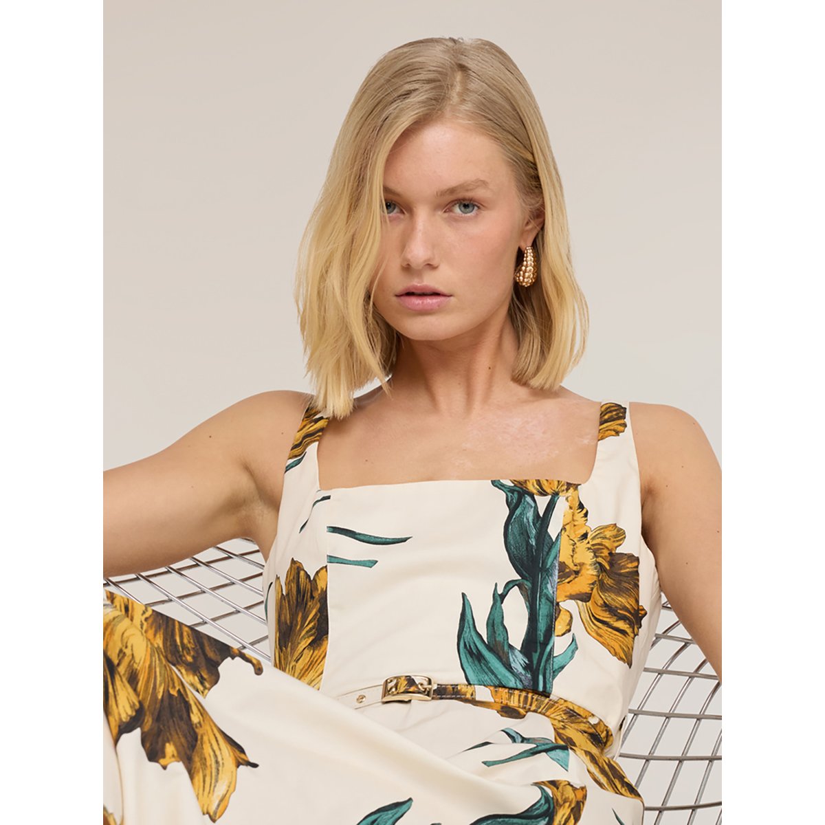 Robe ligne A avec imprimé blanc, MOTIVI