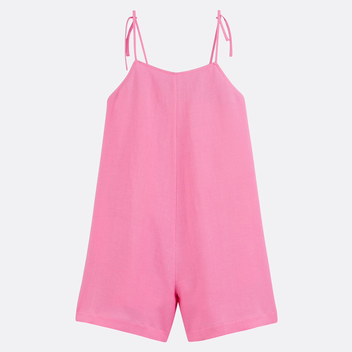 Linen Playsuit, Made in France pink, LA REDOUTE COLLECTIONS