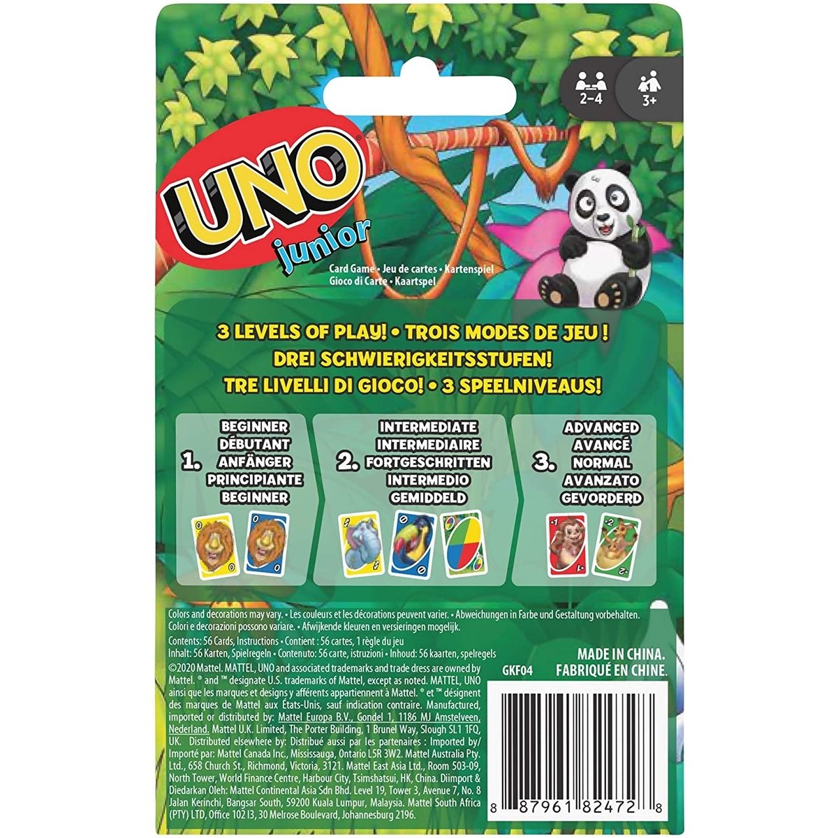 Uno Junior Jeu de société multicolore, MATTEL