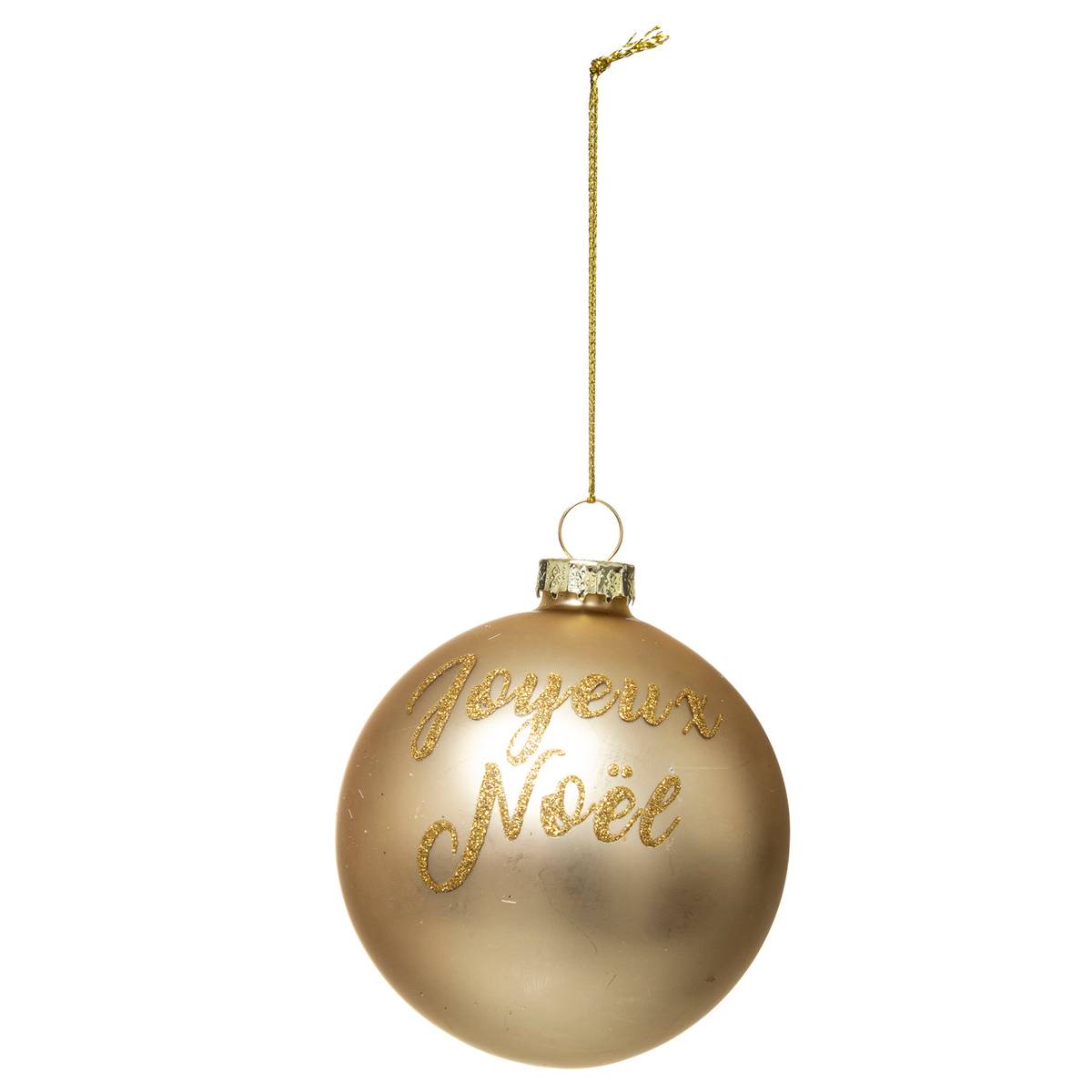 Boule de Noël Verre 80 mm Jaune Paillette 3 Assortiments rouge, FEERIC LIGHTS & CHRISTMAS
