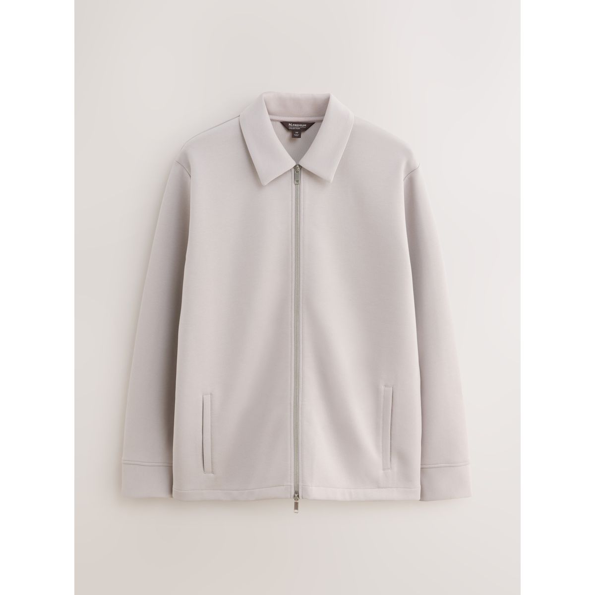 Veste-chemise zippée en néoprène doux gris glacé, NEXT