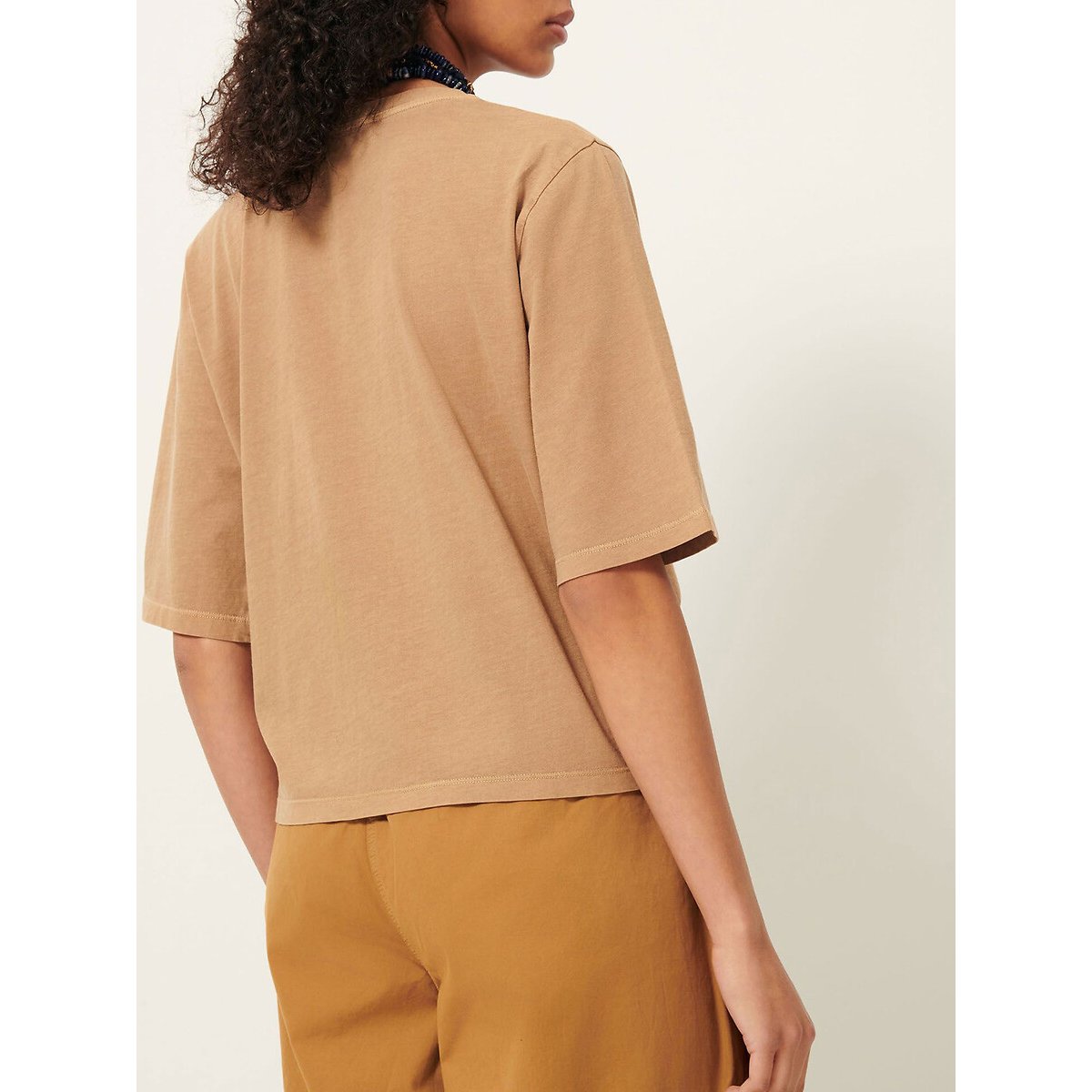 T-shirt ample à col rond et à manches courtes, SERGIO beige, SESSUN