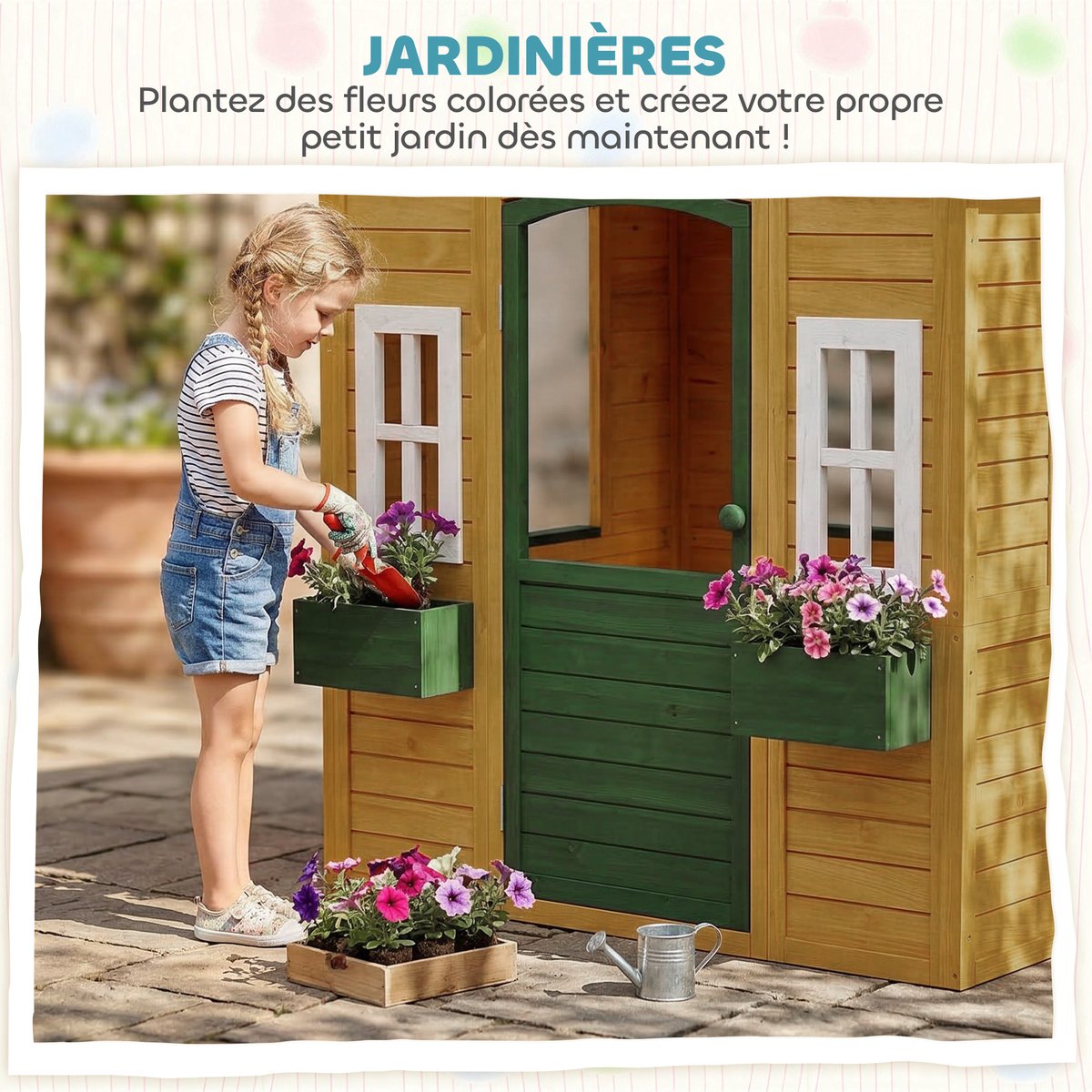 Maisonnette pour enfants Bois de sapin Marron marron, AIYAPLAY