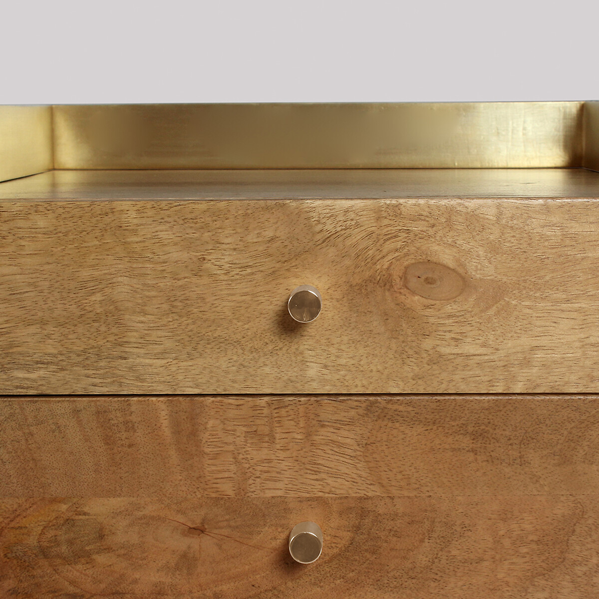 Fresco Mango Wood 3 Drawer Bedside Table light wood, SWOON
