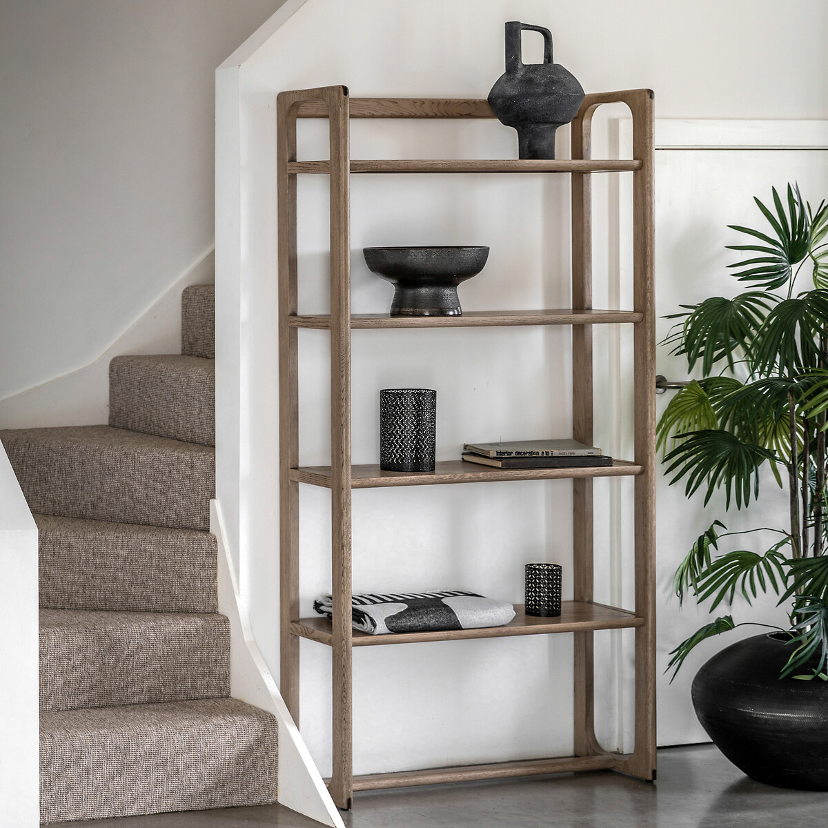 Fallon Smoked Oak Open Display Shelving Unit smoked oak, ÉDITÉ