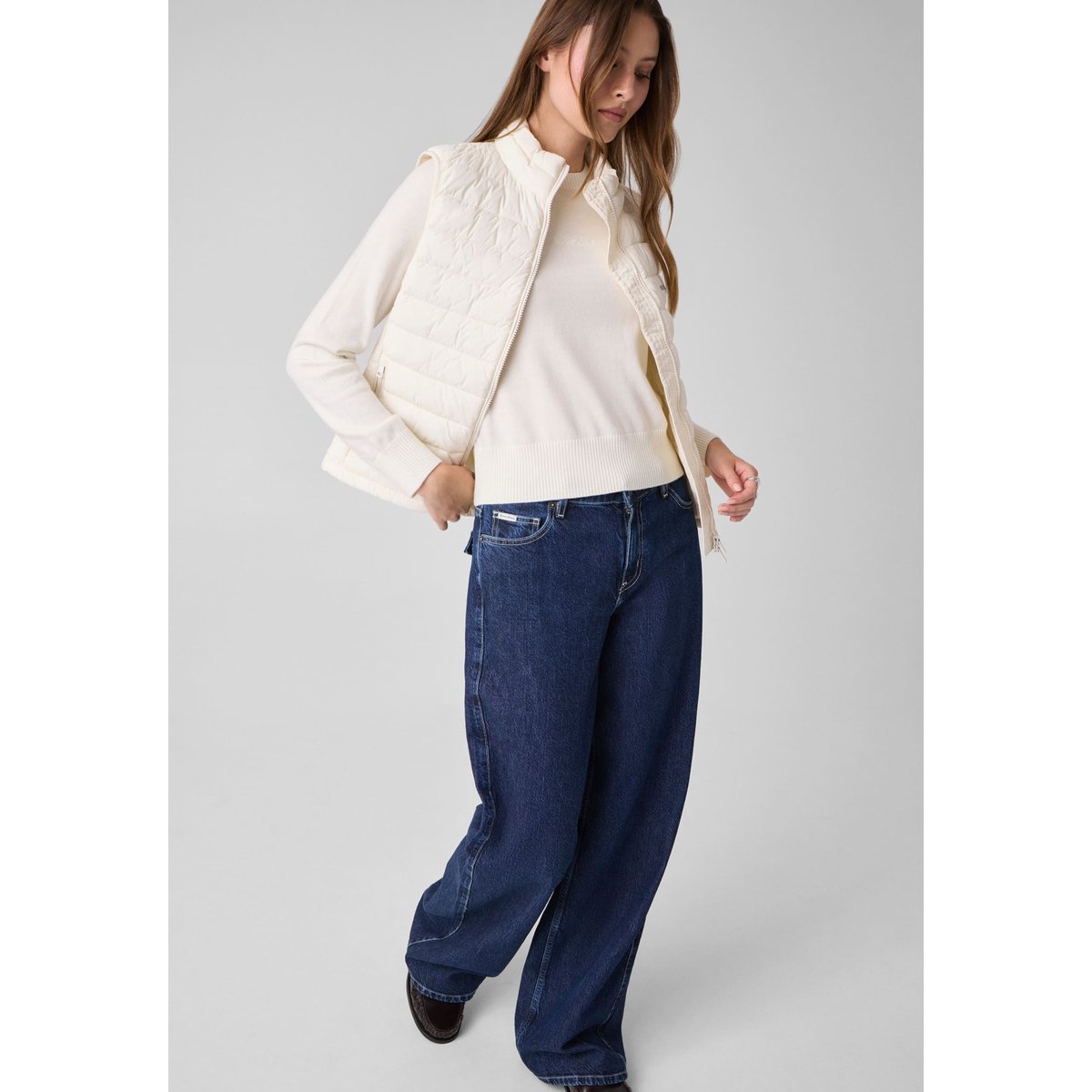 Pull En Laine Mélangée blanc, GUESS JEANS