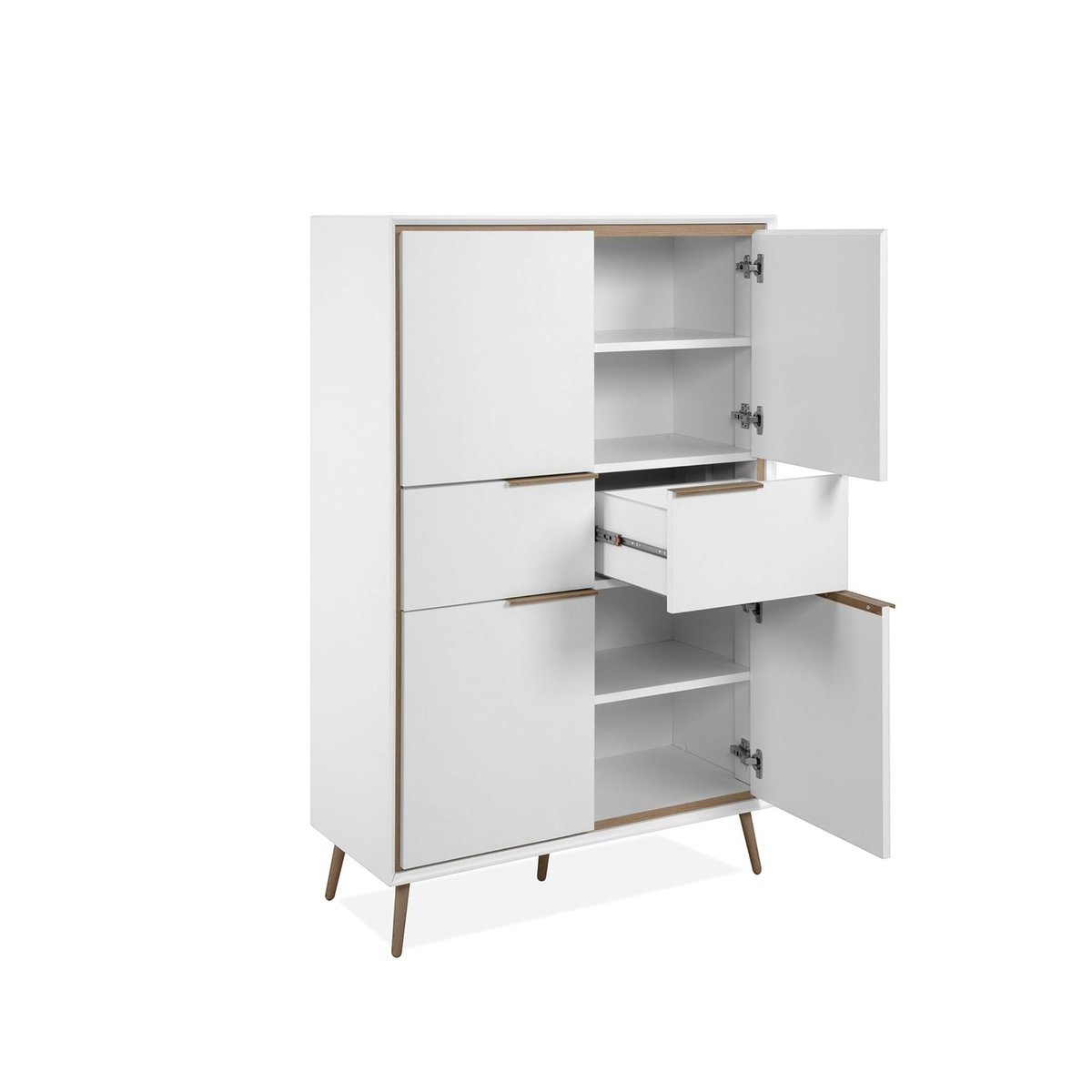 Buffet haut blanc 4 portes 2 tiroirs AVIO blanc, PIER IMPORT