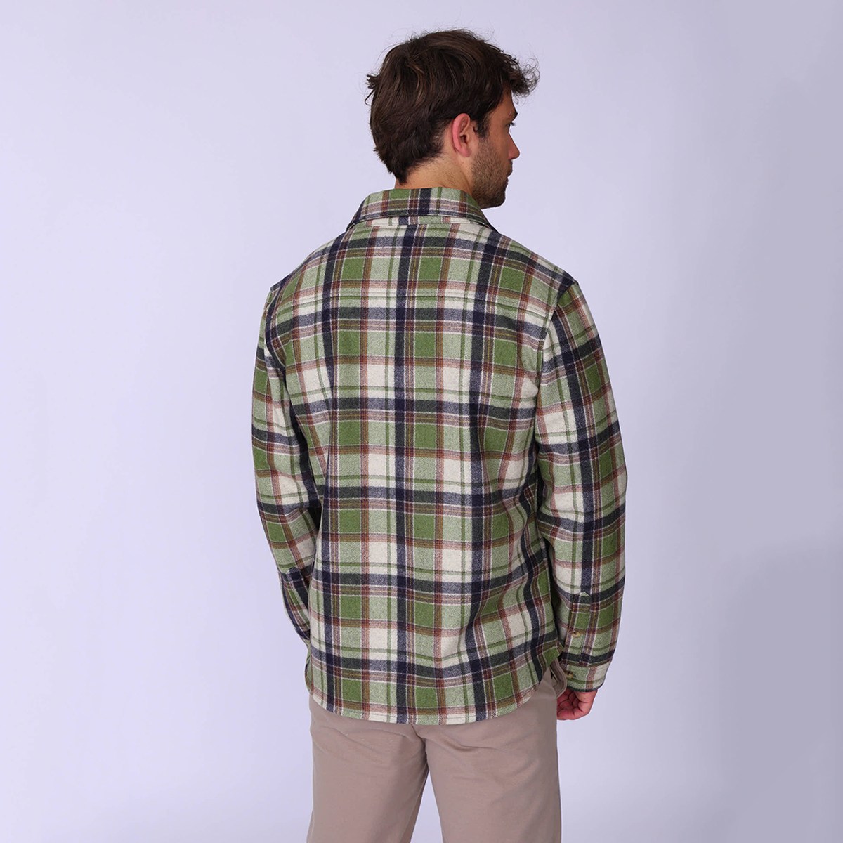 Surchemise à carreaux Hipoly kaki, MISE AU GREEN