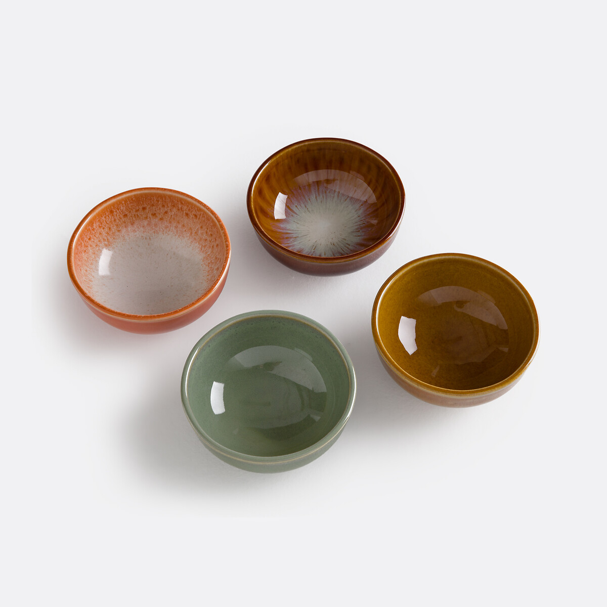 Set of 4 Rulio Small Reactive Glazed Stoneware Bowls multi-coloured, LA REDOUTE INTERIEURS