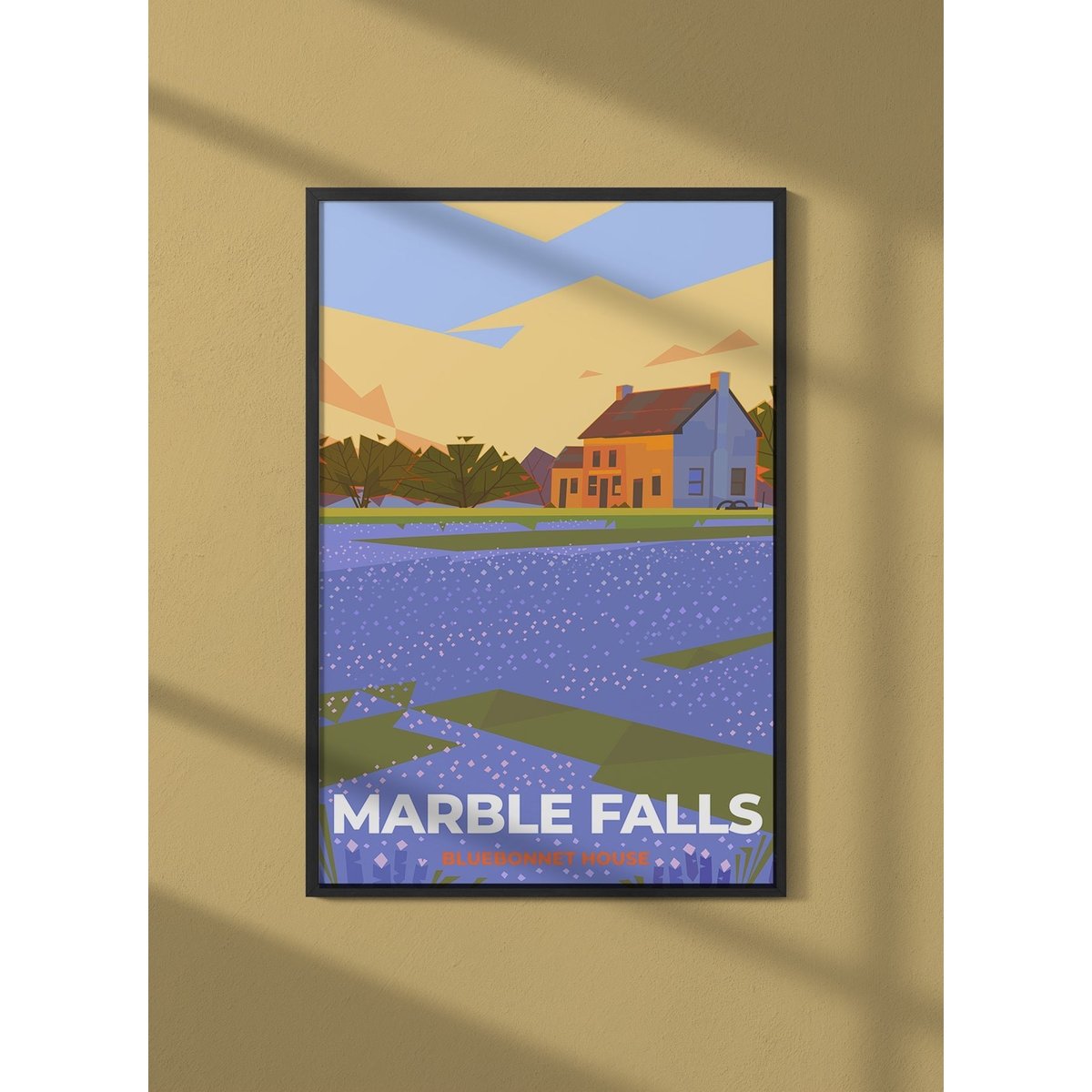 Affiche ville Marble Falls blanc, L'AFFICHERIE