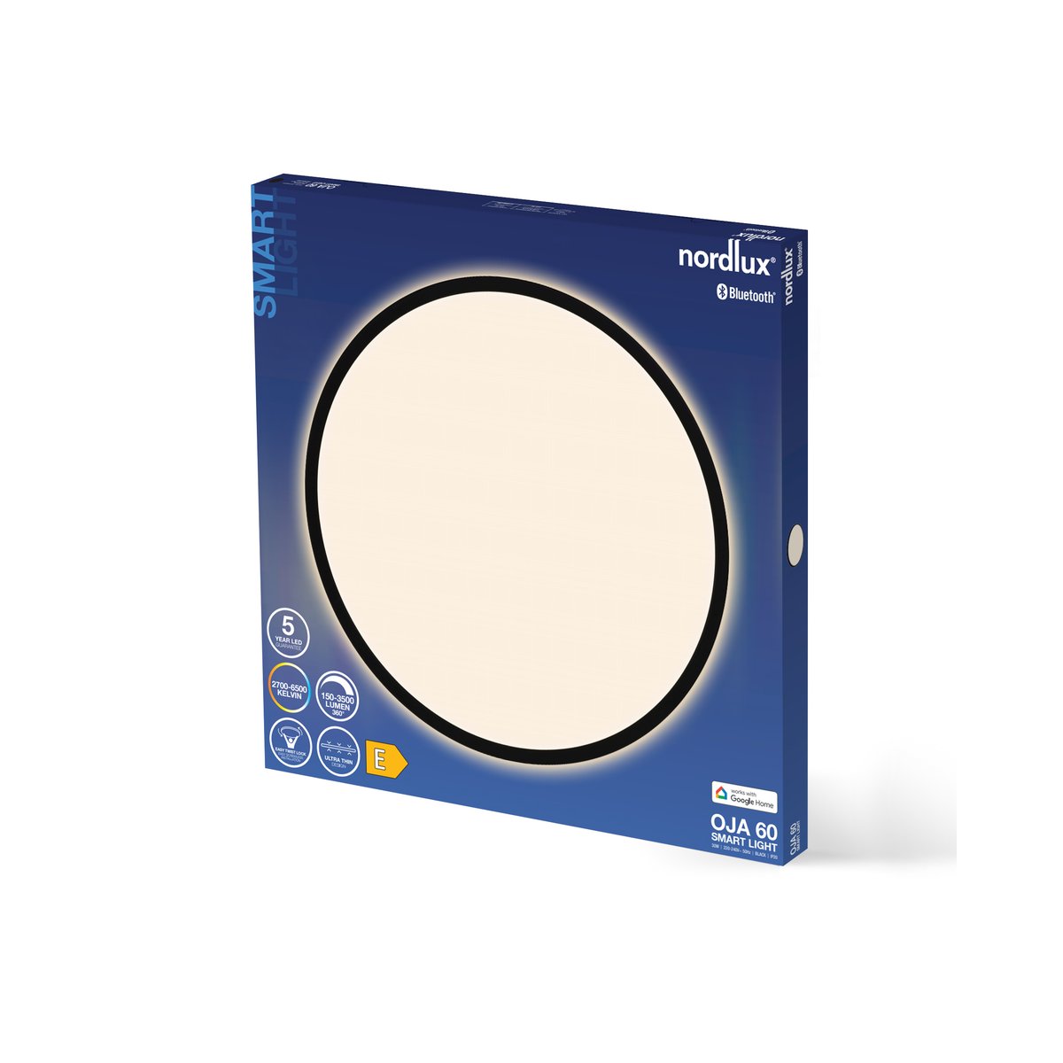 Plafonnier LED intégrée en plastique, OJA SMART blanc, NORDLUX
