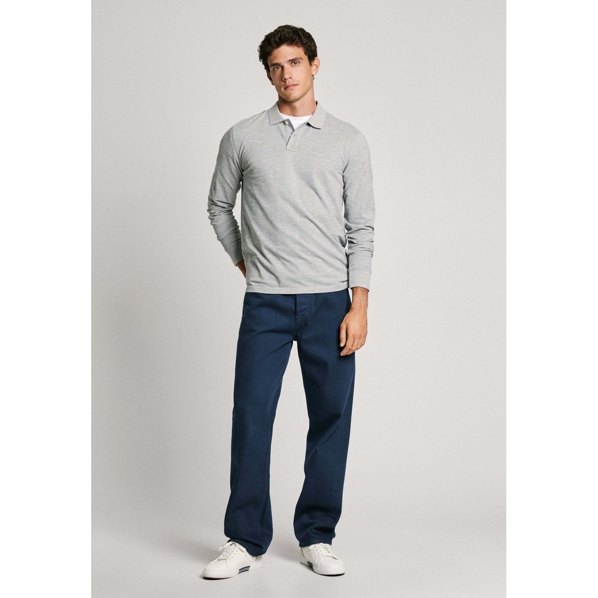 Polo à manches longues New Oliver gris chine, PEPE JEANS