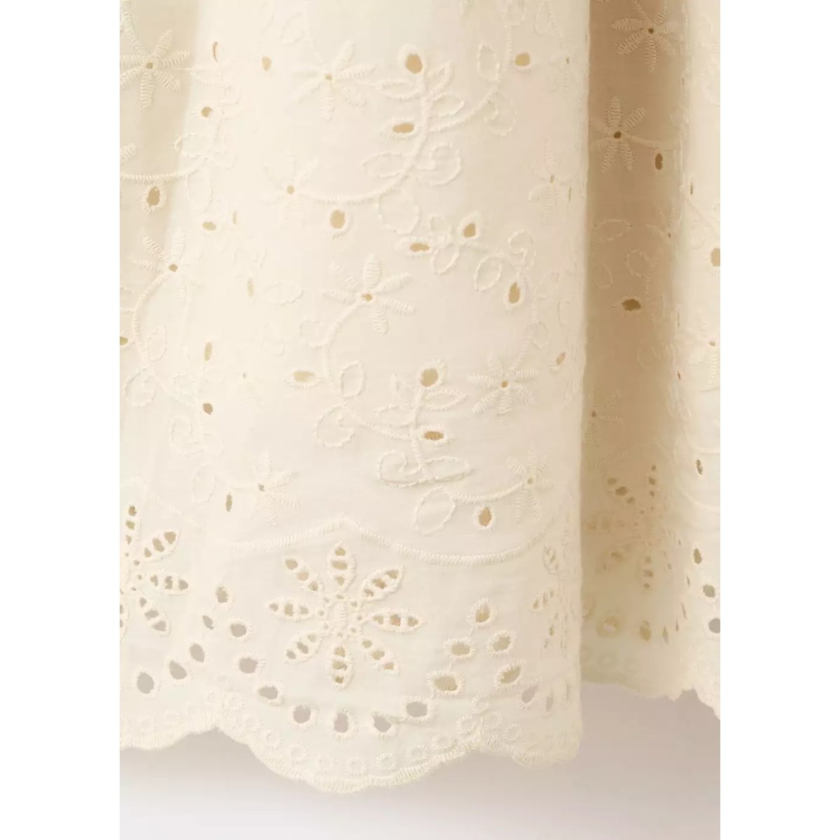 Robe bustier à broderie ajourée sable, MANGO