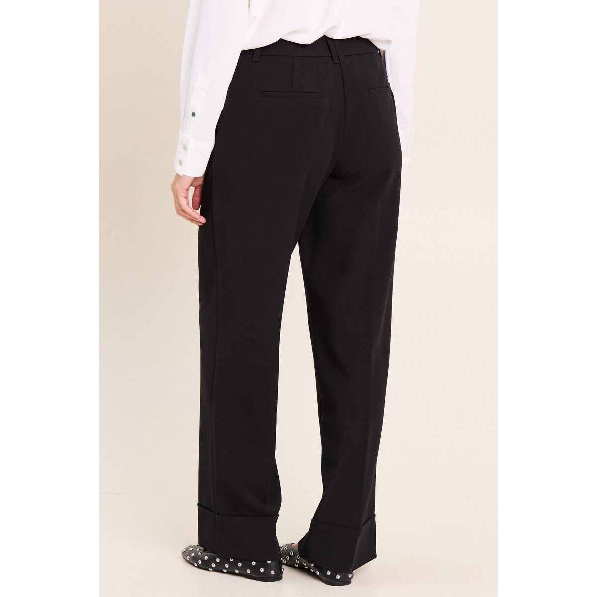 Pantalon taille haute fluide noir, BREAL