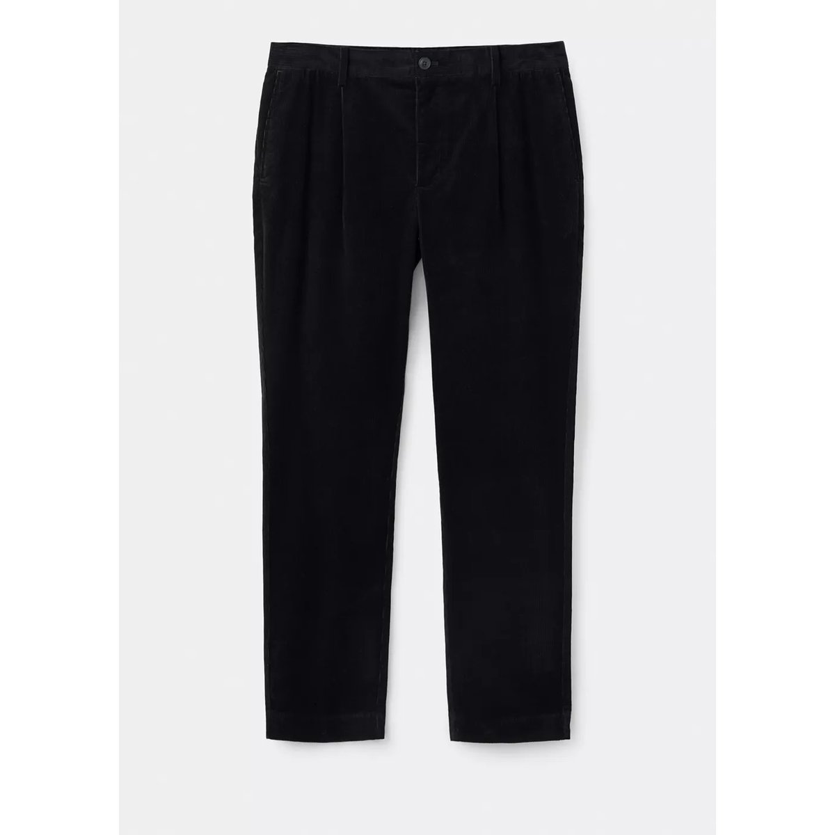Pantalon velours côtelé pinces regular-fit noir, MANGO MAN