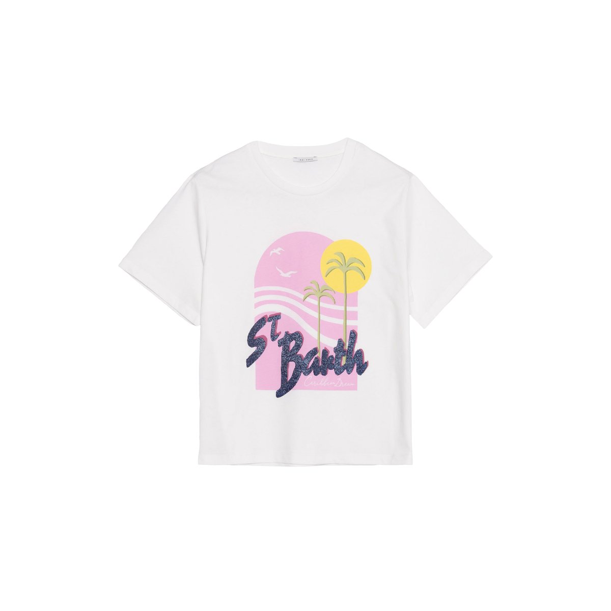 Tee-shirt manches courtes fantaisie visuel off-white, IKKS