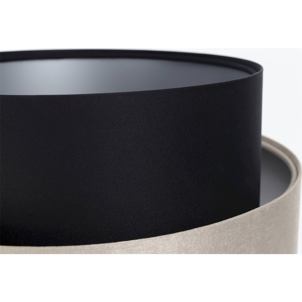 Lampe à poser ronde en métal, DUO ELÉGANT noir satin et beige champagne, BPS KONCEPT