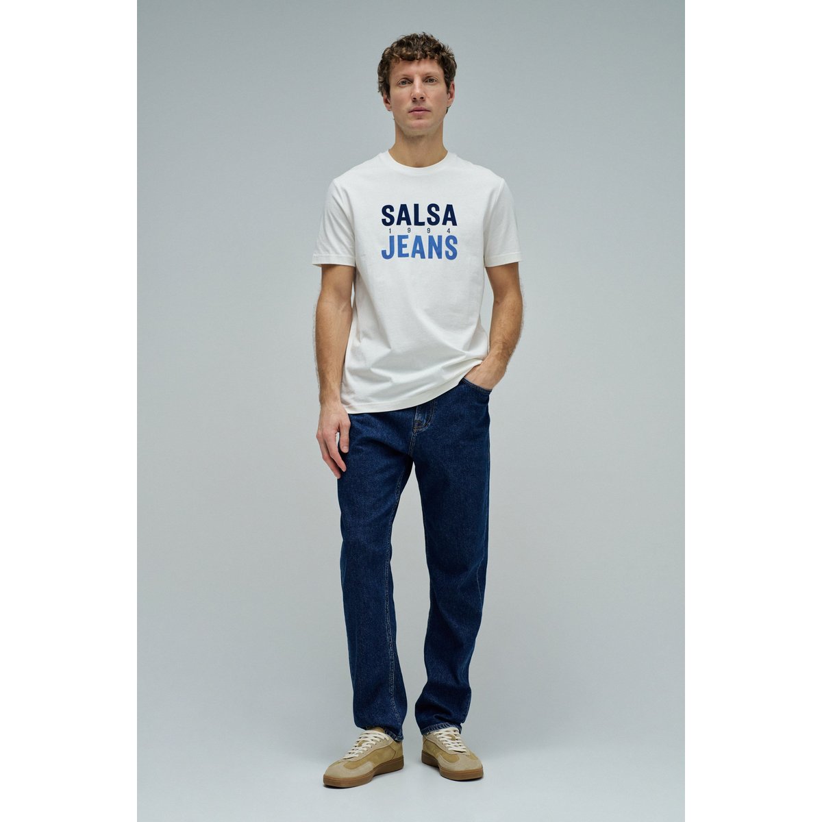 T-SHIRT AVEC BRANDING blanc, SALSA JEANS