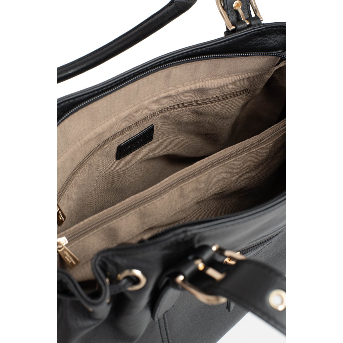 Sac porté épaule 2 anses TAIMA noir, HEXAGONA