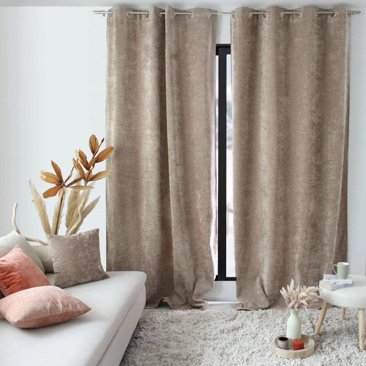 1 Rideau Thermique Velvet taupe, EDEN