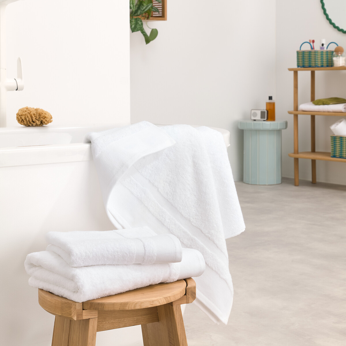 Maxi drap de bain en coton Égyptien 600g/m2, Kheops blanc, LA REDOUTE INTERIEURS