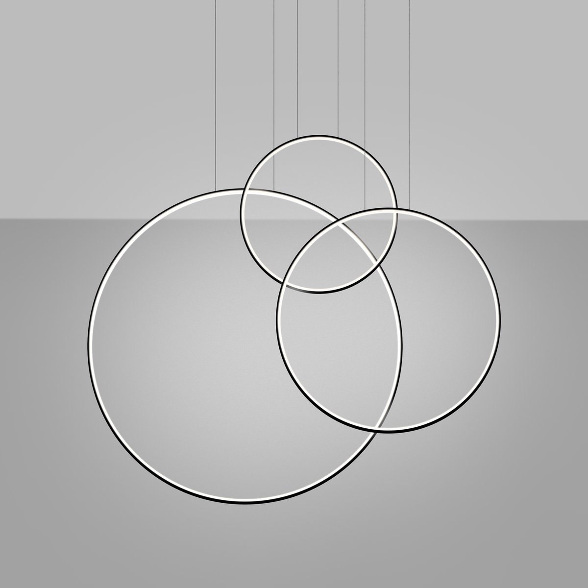 Suspension Aluminium Noir LED 3 Rio noir, EDEN