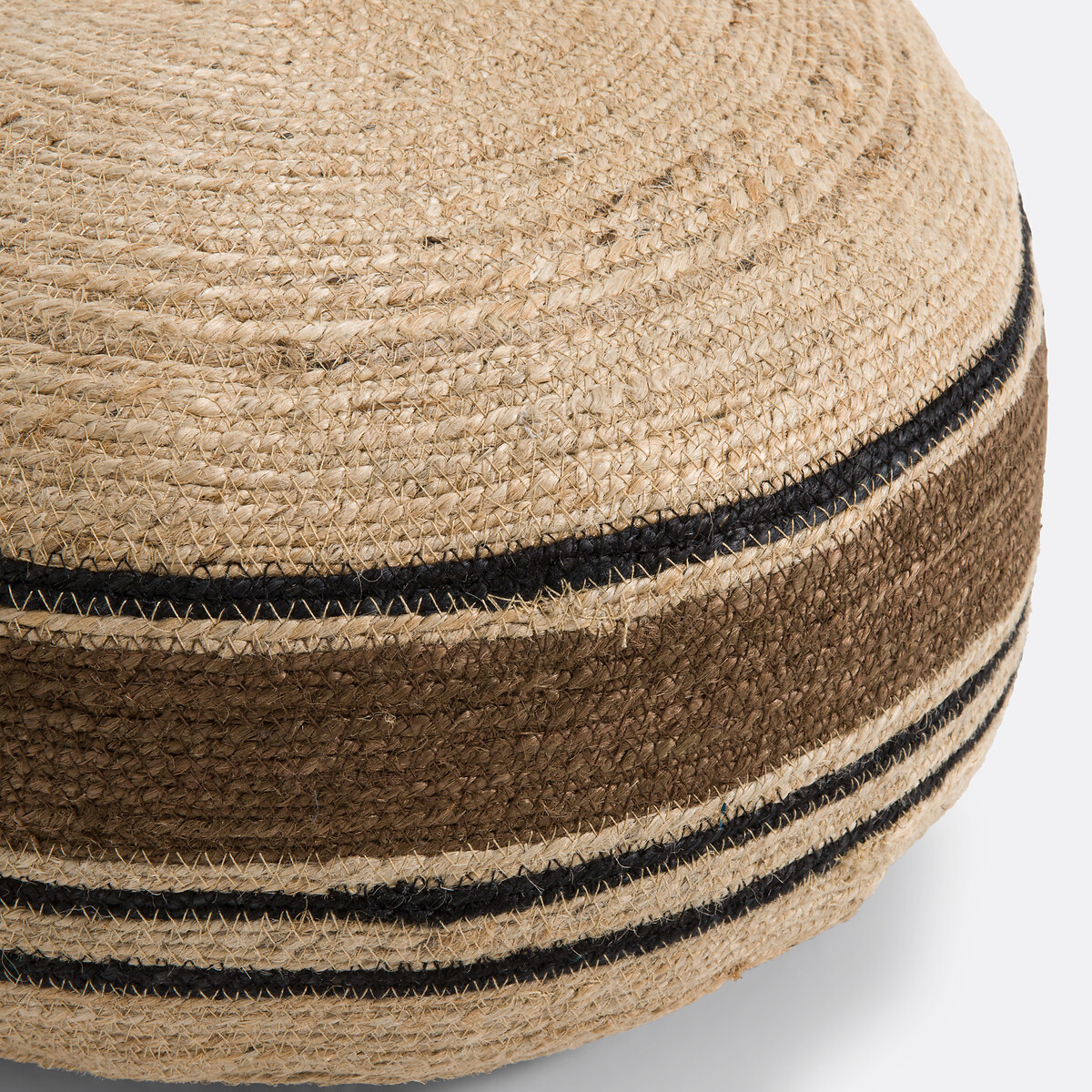 Pouf Tahani aus Jute-Geflecht natur/havanna, LA REDOUTE INTERIEURS