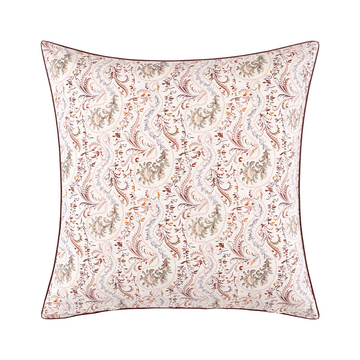 Taie d'oreiller en percale de coton vert, TALMA a motif, DESFORGES