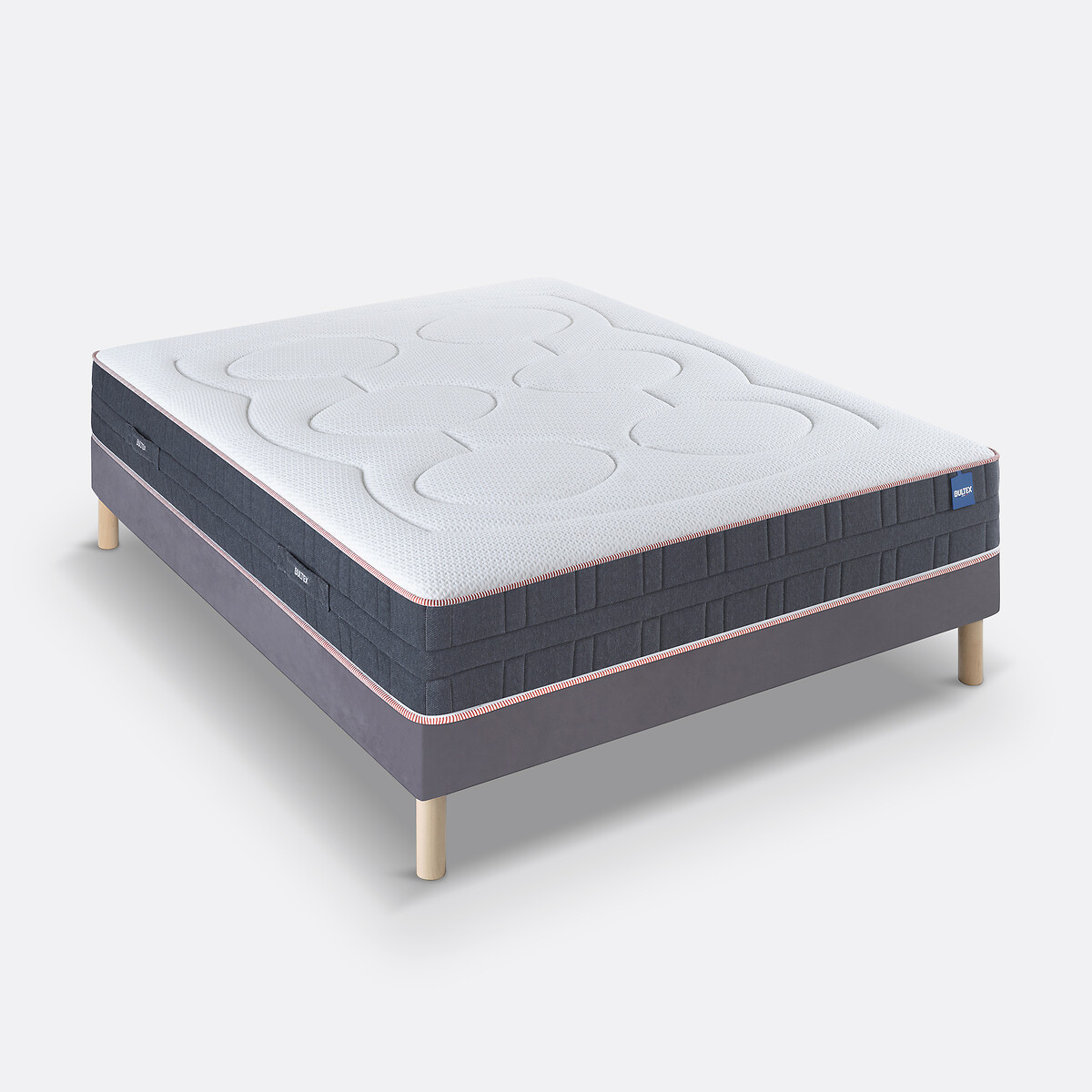 Set materasso Conquérant e rete tissé gris fumé, BULTEX