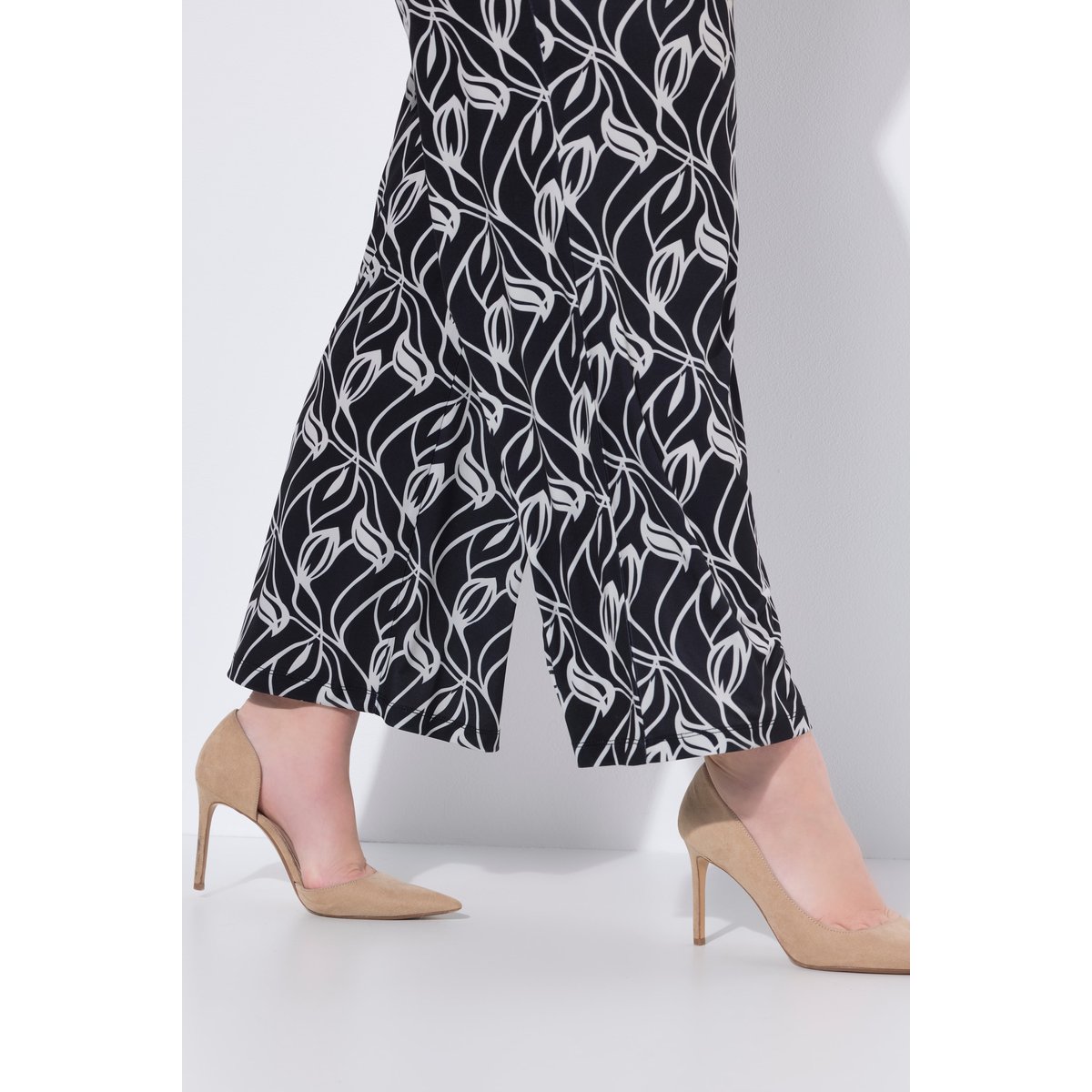 Pantalon en jersey, jambe droite et large noir, ULLA POPKEN