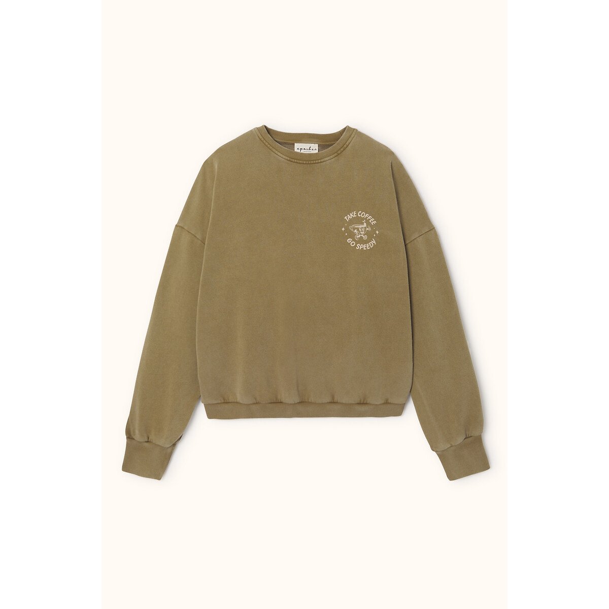 Sweat de corte amplo, RIYA caqui, APACHES COLLECTIONS