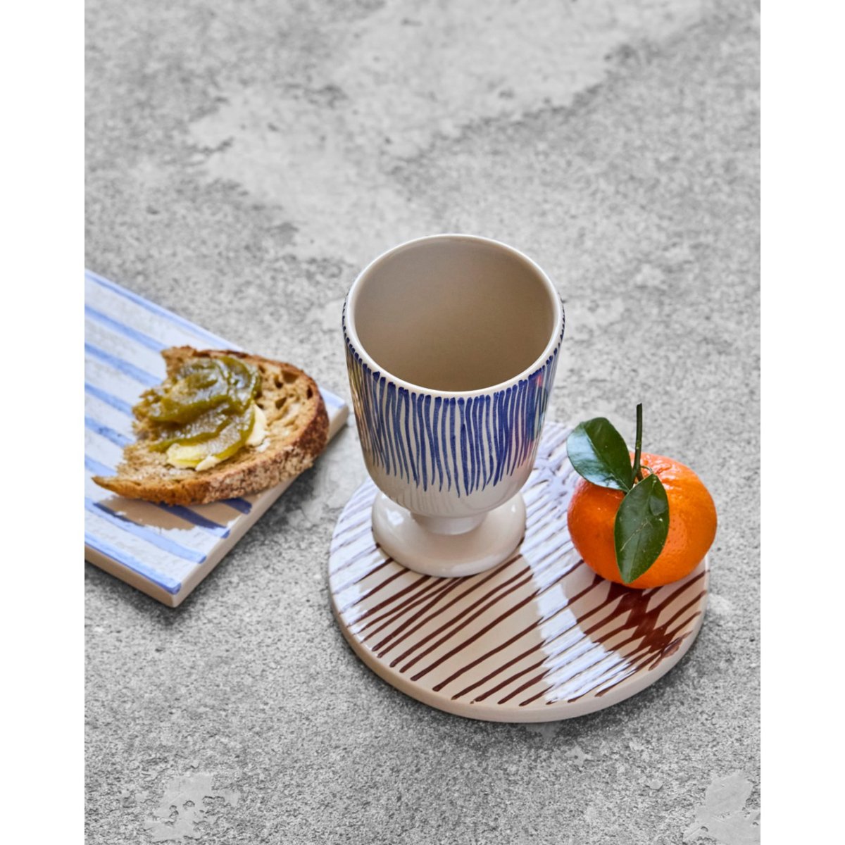 Lot de 2 tasses à pied Diva blanc, bleu, HOUSE DOCTOR