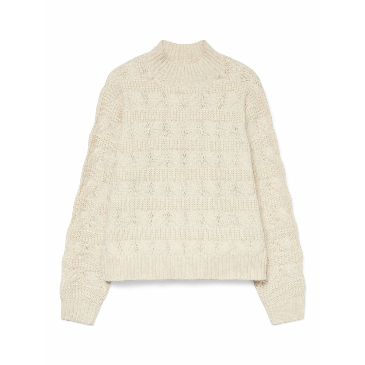 Pull col montant torsadé blanc, VERO MODA