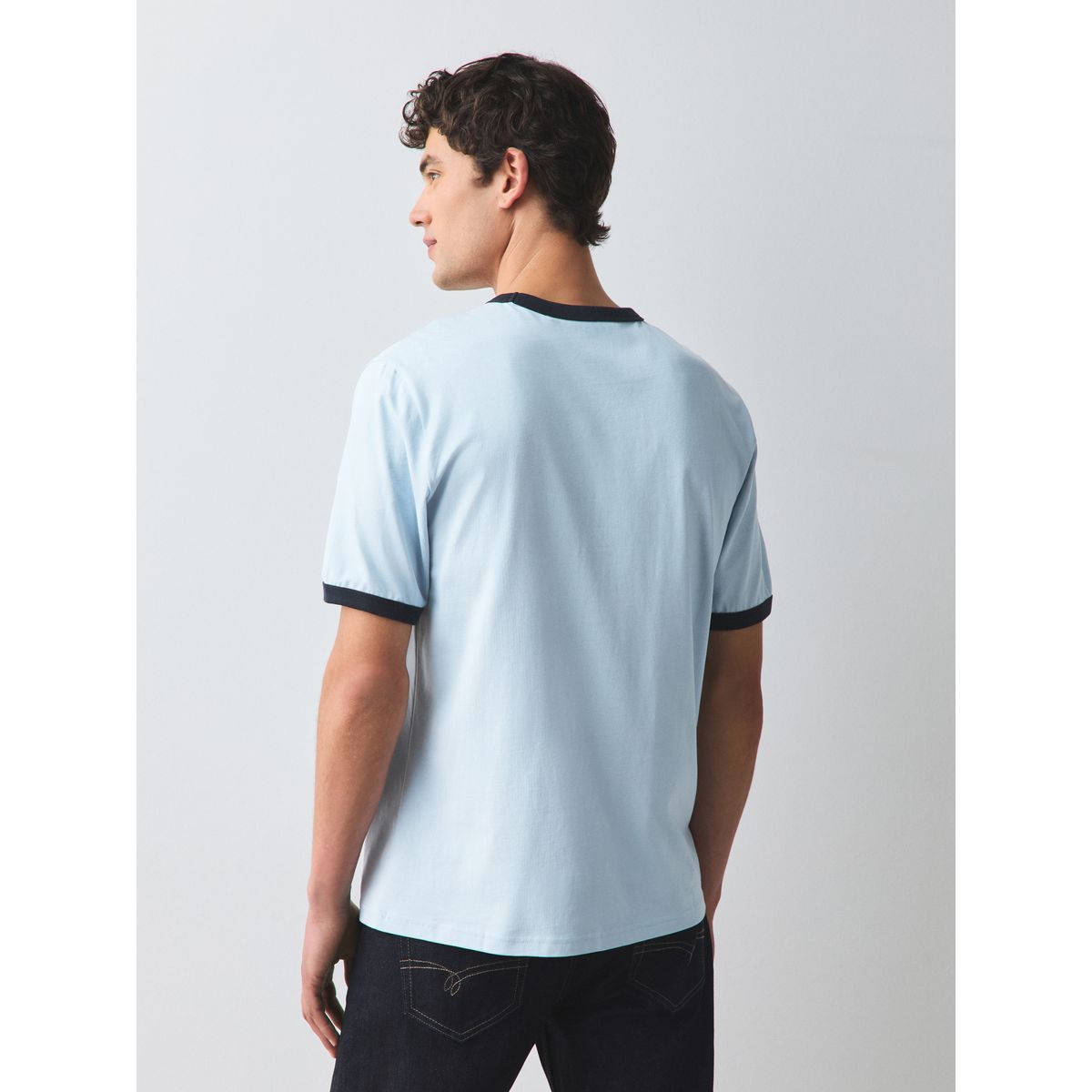 T-shirt à bord contrastant new order blanc/bleu marine, NEXT