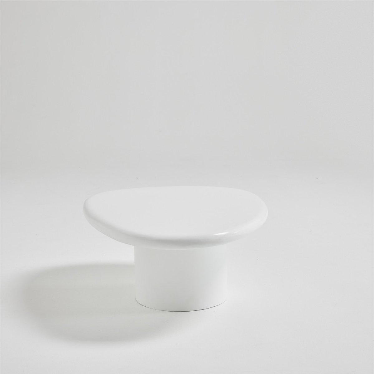 Table basse organique en fibre de ciment L80cm- LUNA blanc, DRAWER