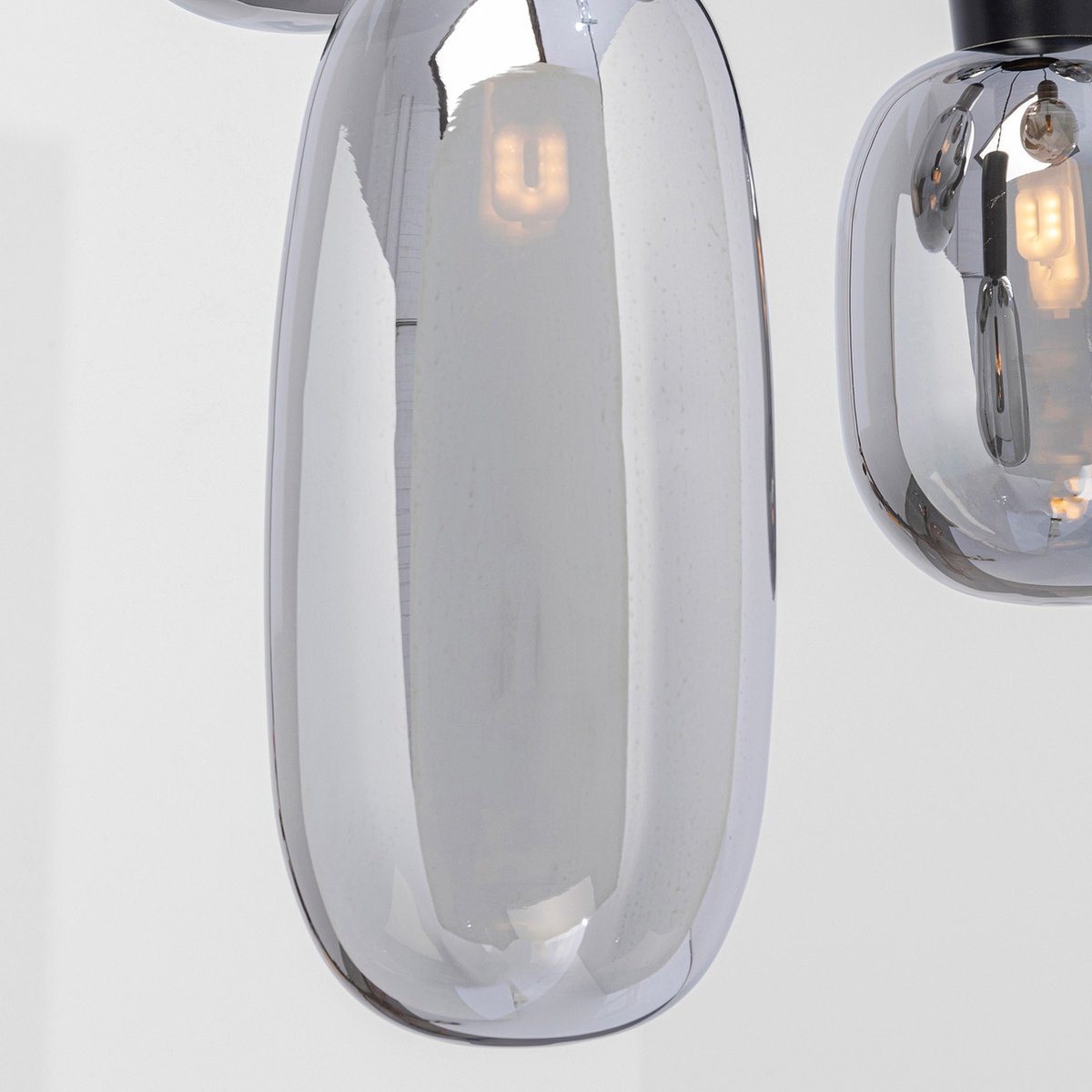 Suspension en verre et acier, ROMEO argent, KARE DESIGN
