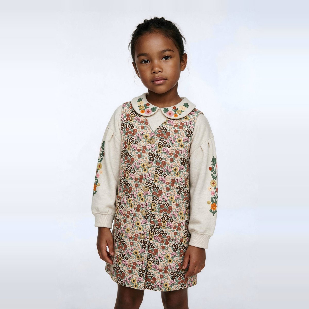 Robe twill imprimée en coton blé, MONOPRIX