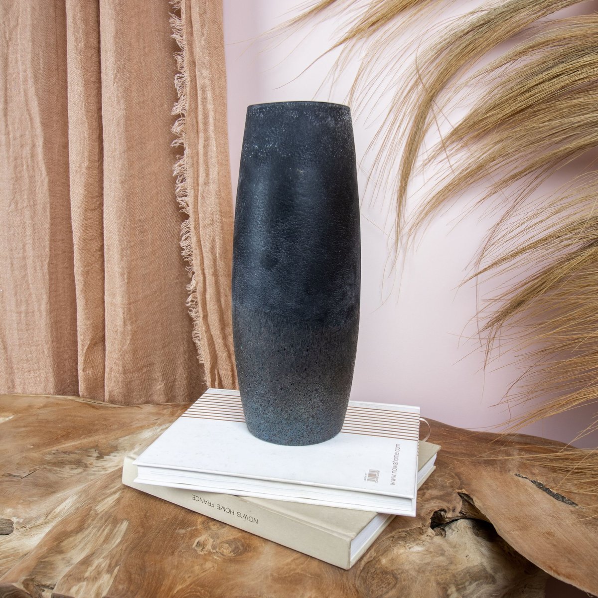 Vase en verre, TEREA gris-taupe, NOW'S HOME
