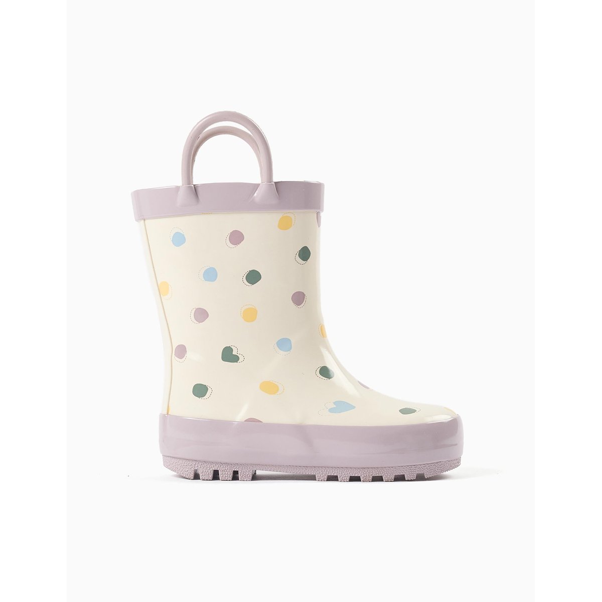 Bottes de pluie avec anses et motif à pois mauve clair, ZIPPY