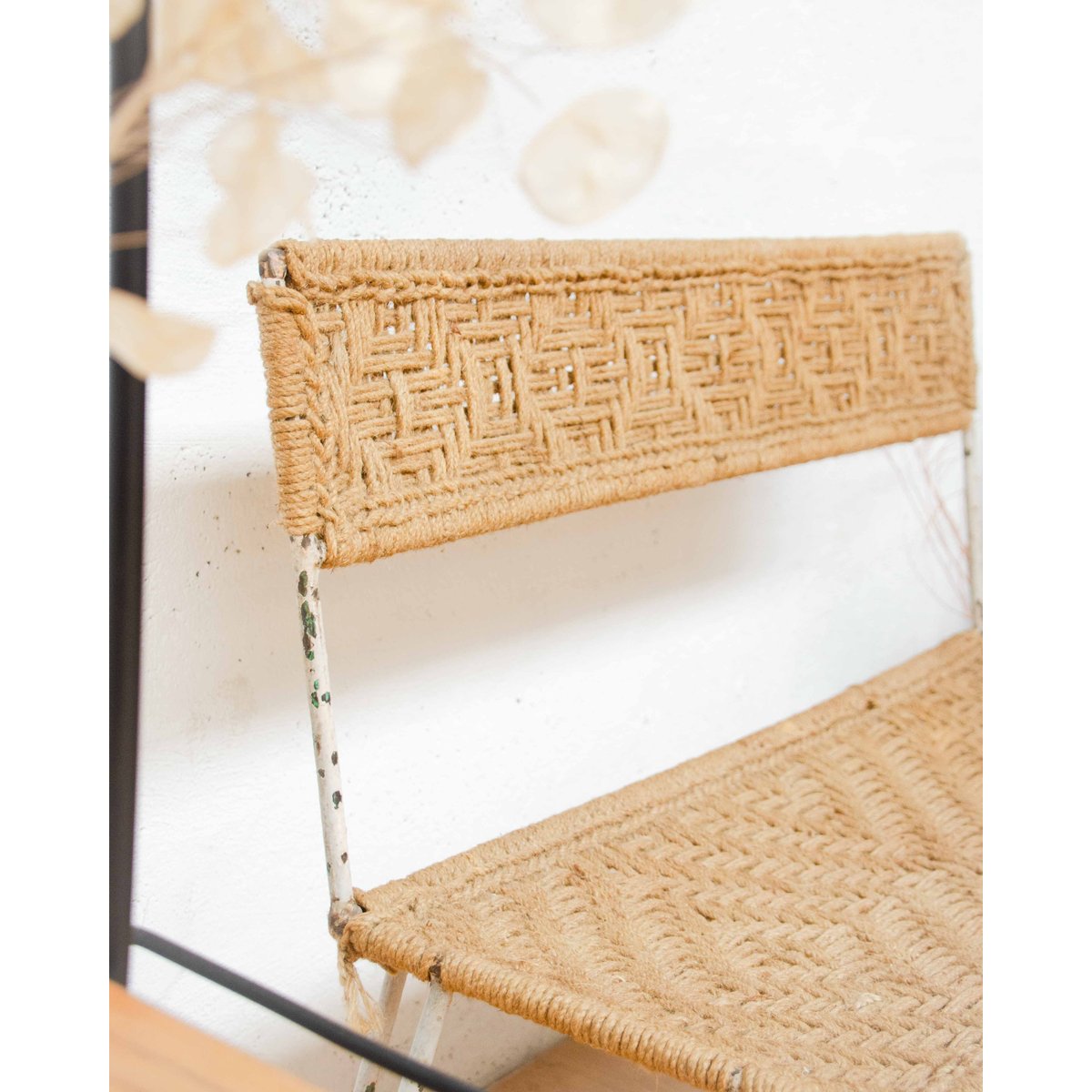 Banquette indienne en jute Martine N°66 - Bon état beige, DEBONGOUT