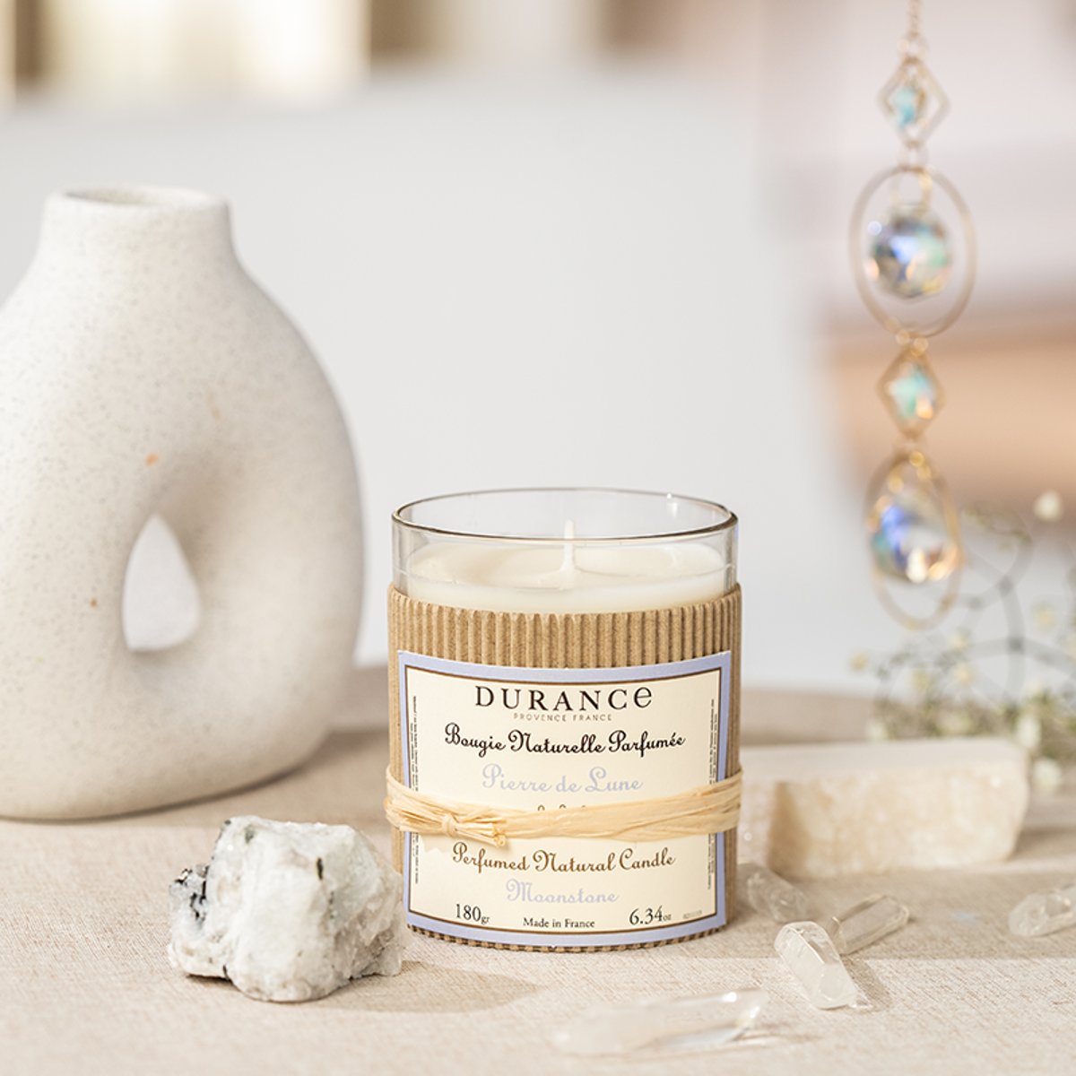 Bougie parfumée PIERRE DE LUNE couleur unique, DURANCE