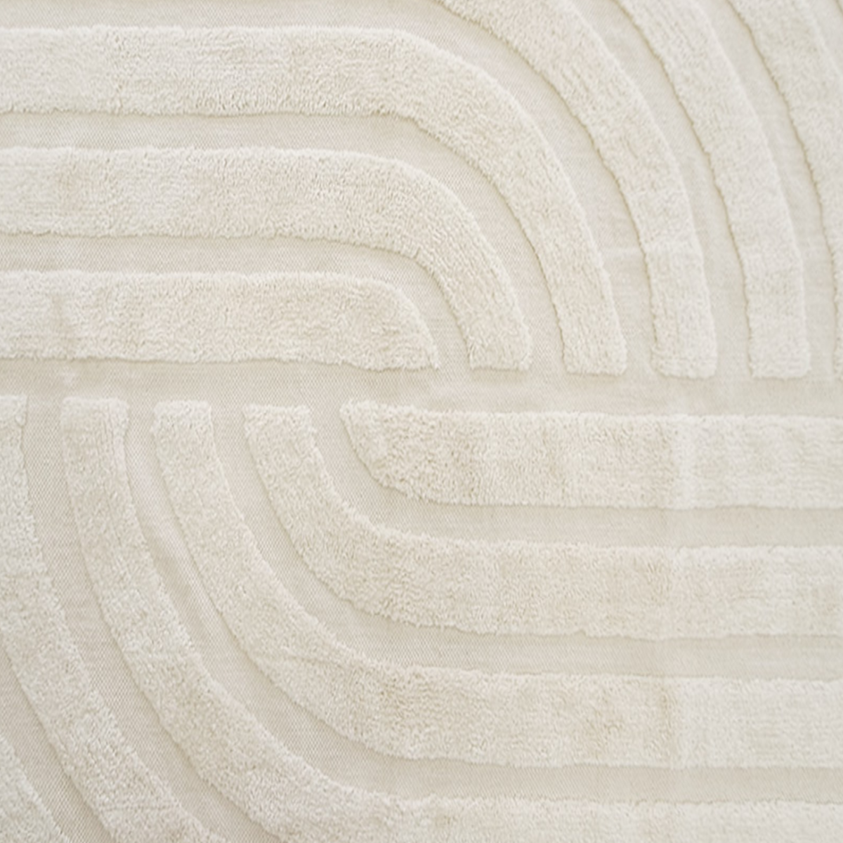 Tapis déco à franges en coton tufté RETRO ecru, FUTURE HOME