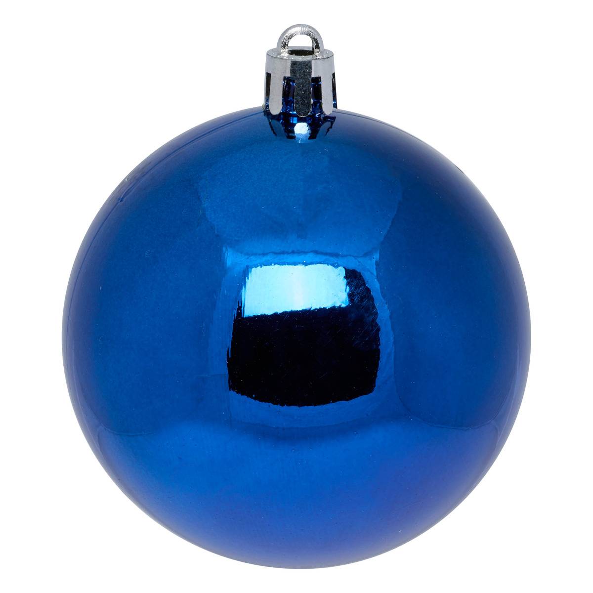Boules de Noël "Colorama de Noël" lot de 8 en plastique recyclé D7cm bleu nuit, ATMOSPHERA